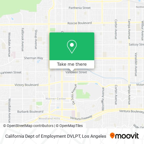 Mapa de California Dept of Employment DVLPT