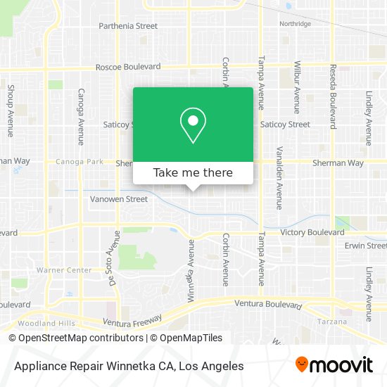 Appliance Repair Winnetka CA map
