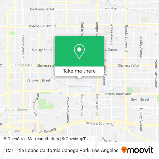 Car Title Loans California Canoga Park map