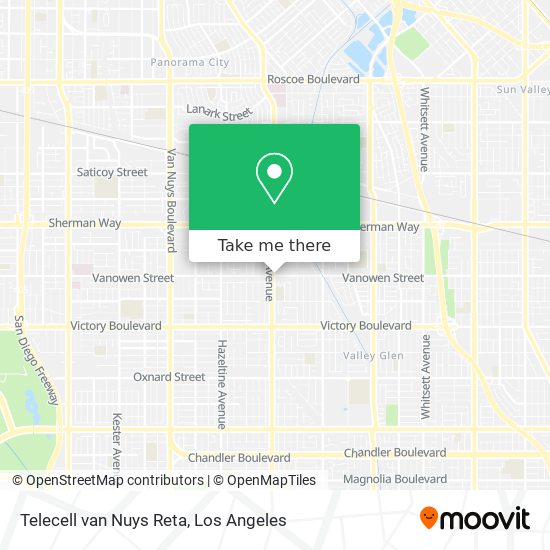 Telecell van Nuys Reta map