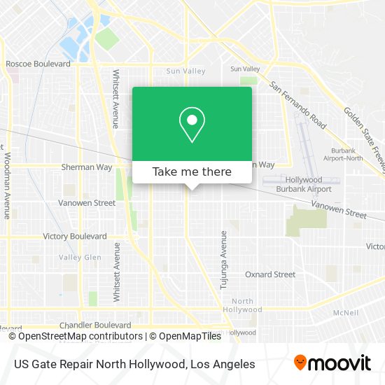 Mapa de US Gate Repair North Hollywood