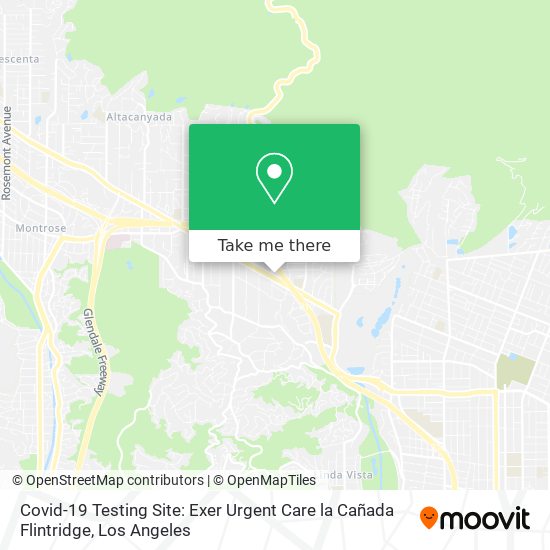 Covid-19 Testing Site: Exer Urgent Care la Cañada Flintridge map