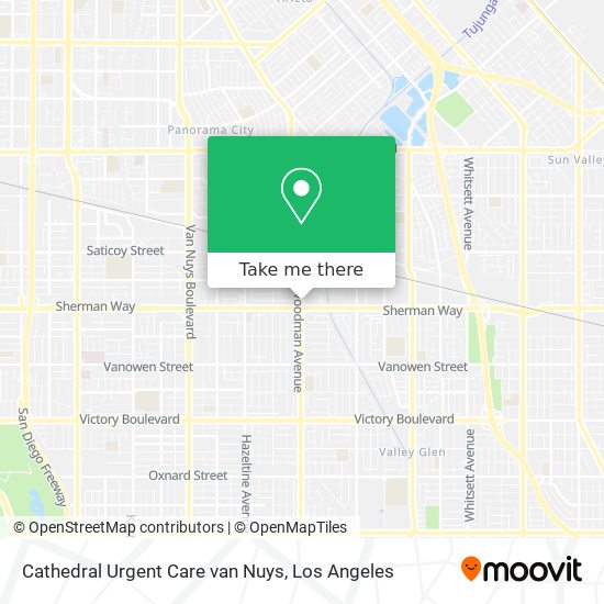 Cathedral Urgent Care van Nuys map