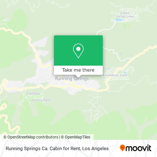 Mapa de Running Springs Ca. Cabin for Rent