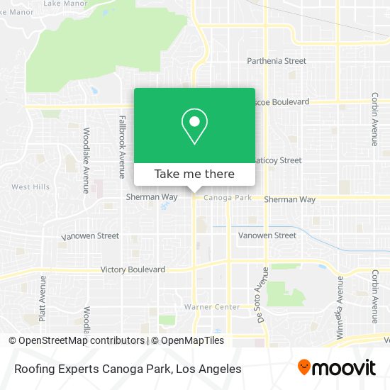 Roofing Experts Canoga Park map