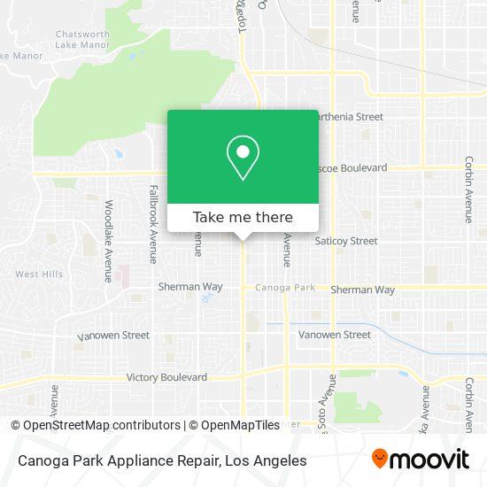 Mapa de Canoga Park Appliance Repair