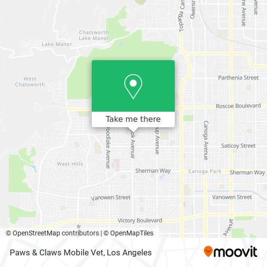 Mapa de Paws & Claws Mobile Vet