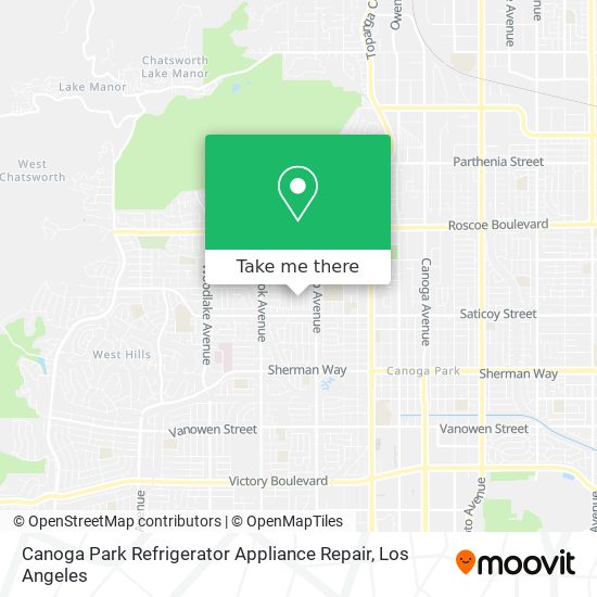 Canoga Park Refrigerator Appliance Repair map