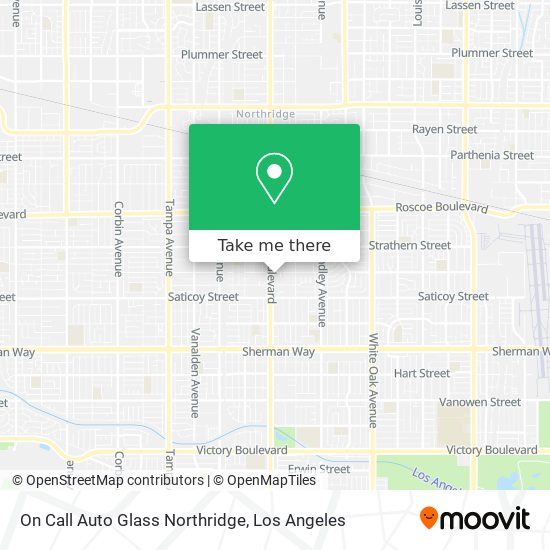 On Call Auto Glass Northridge map