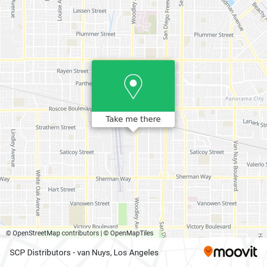 SCP Distributors - van Nuys map