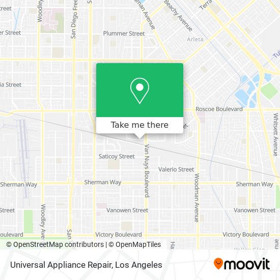 Universal Appliance Repair map