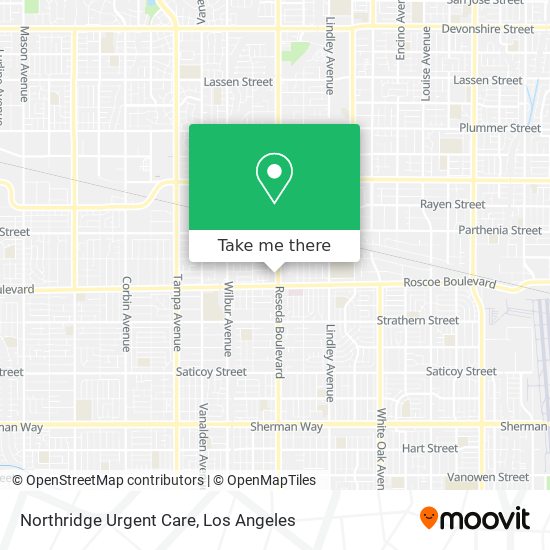 Northridge Urgent Care map