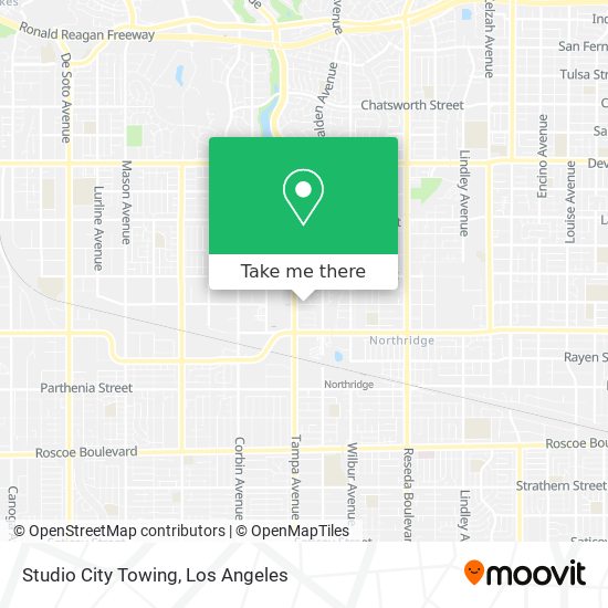Studio City Towing map