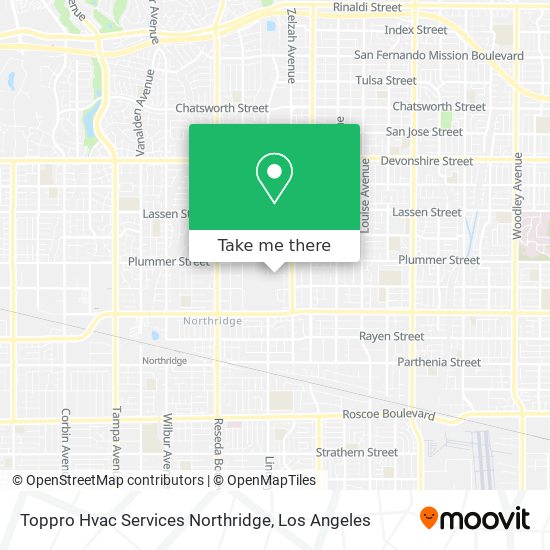 Mapa de Toppro Hvac Services Northridge