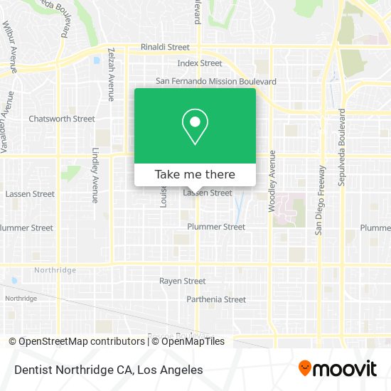 Dentist Northridge CA map