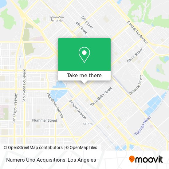 Numero Uno Acquisitions map