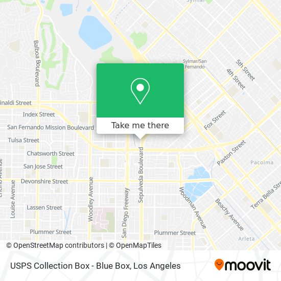 Mapa de USPS Collection Box - Blue Box