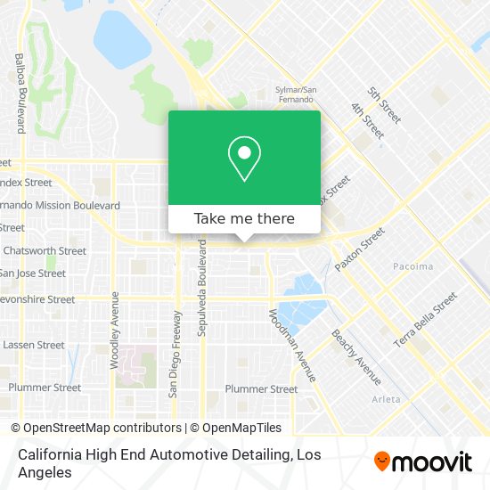 Mapa de California High End Automotive Detailing