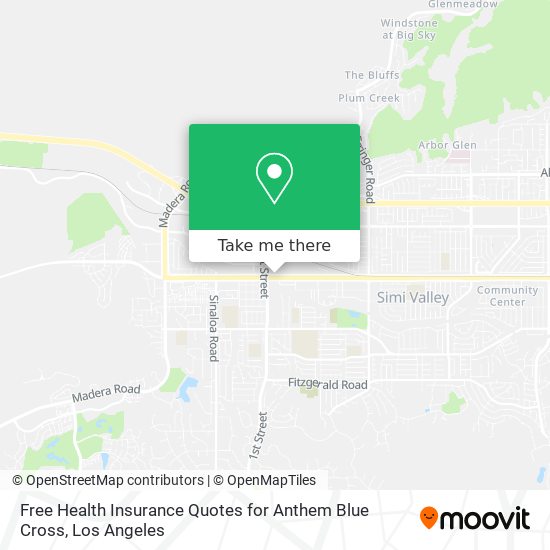 Free Health Insurance Quotes for Anthem Blue Cross map