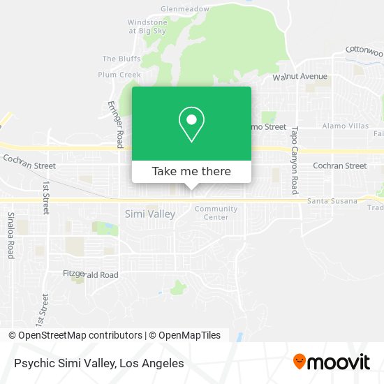 Psychic Simi Valley map