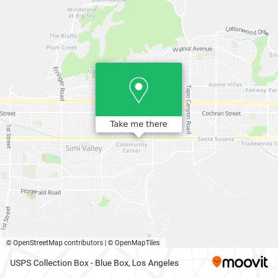 Mapa de USPS Collection Box - Blue Box