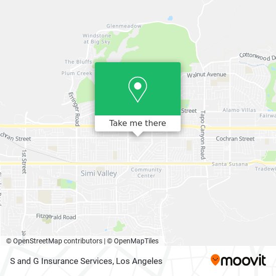 S and G Insurance Services map