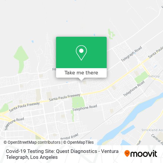 Covid-19 Testing Site: Quest Diagnostics - Ventura Telegraph map