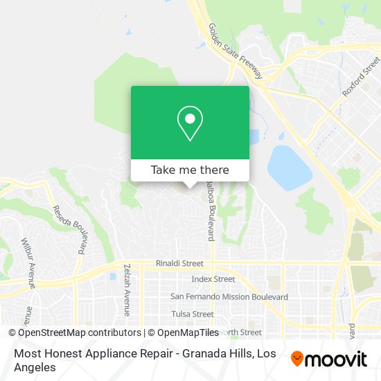 Most Honest Appliance Repair - Granada Hills map