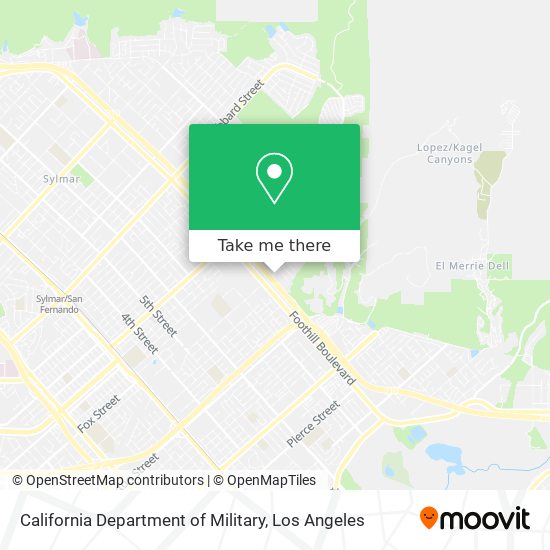 Mapa de California Department of Military