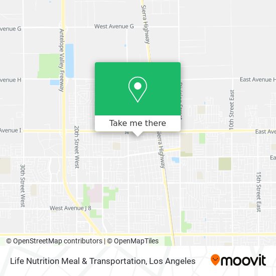 Life Nutrition Meal & Transportation map