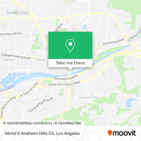 Motel 6 Anaheim Hills CA map