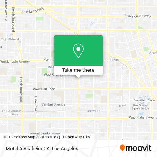Motel 6 Anaheim CA map