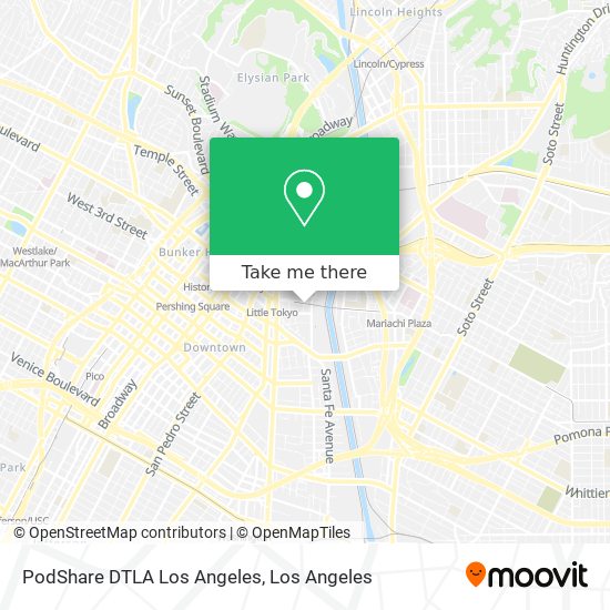 Mapa de PodShare DTLA Los Angeles