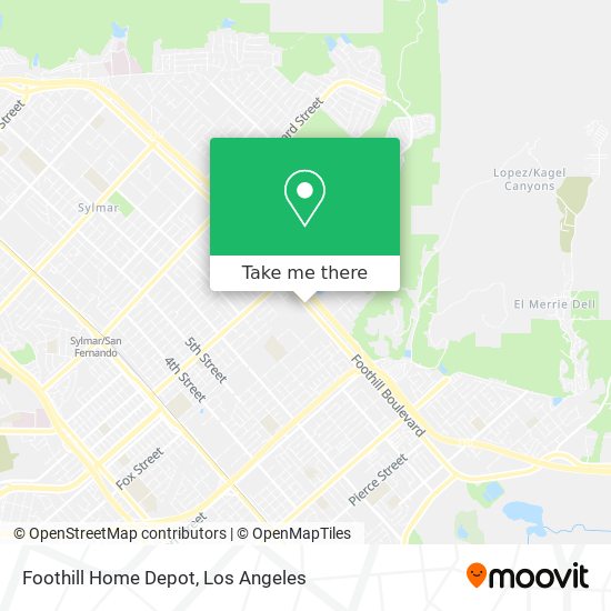 Foothill Home Depot map