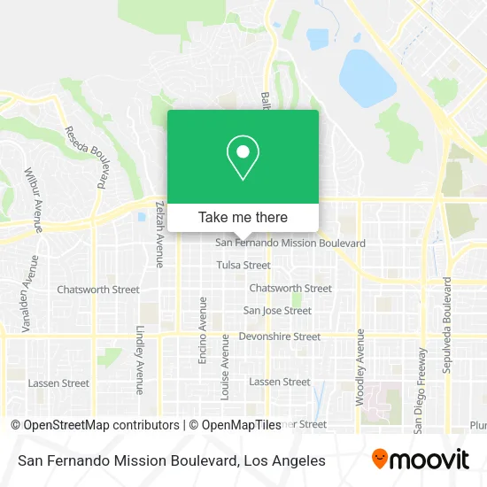 San Fernando Mission Boulevard map