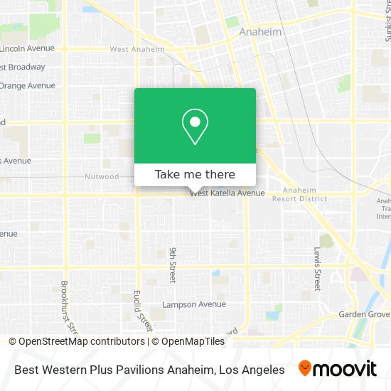 Best Western Plus Pavilions Anaheim map