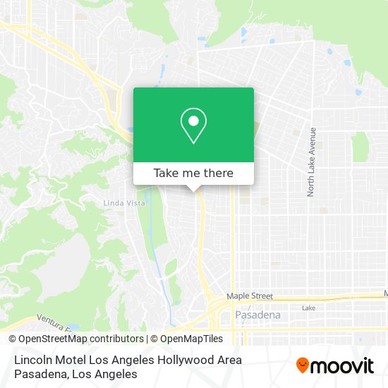 Mapa de Lincoln Motel Los Angeles Hollywood Area Pasadena