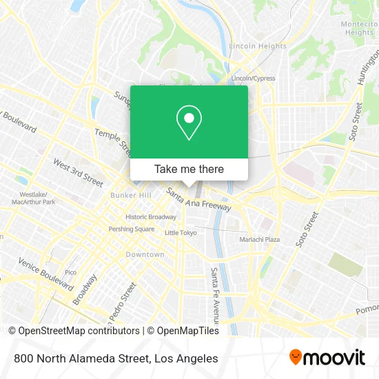 800 North Alameda Street map