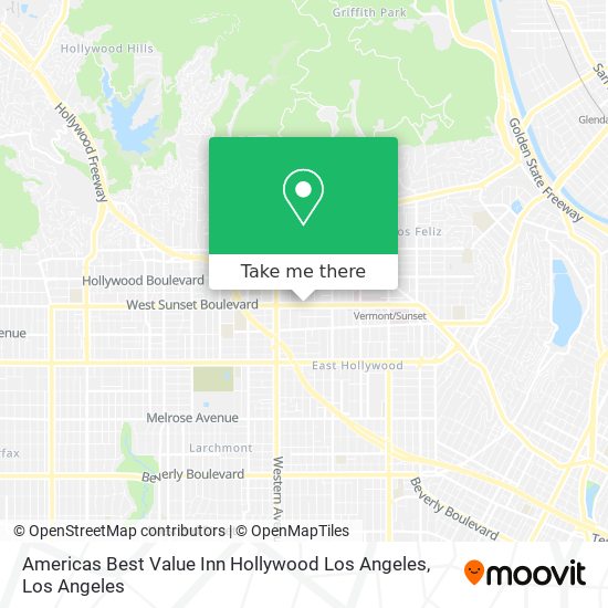 Americas Best Value Inn Hollywood Los Angeles map