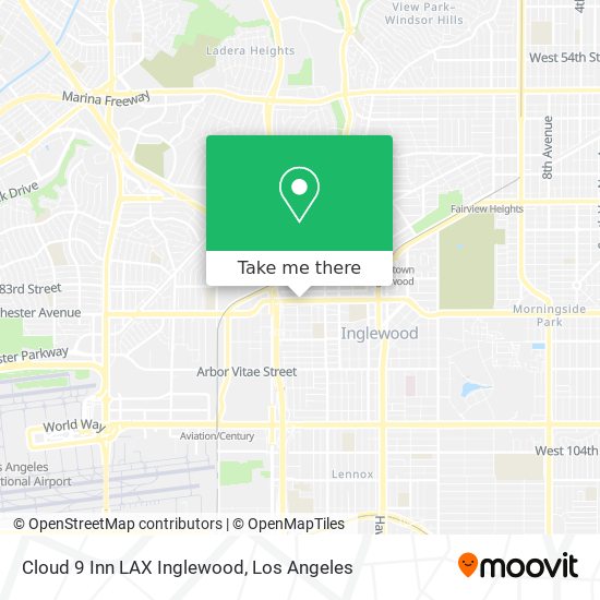 Mapa de Cloud 9 Inn LAX Inglewood