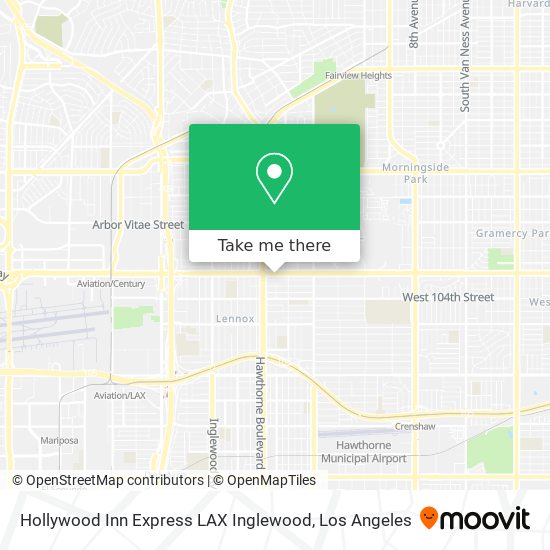 Hollywood Inn Express LAX Inglewood map