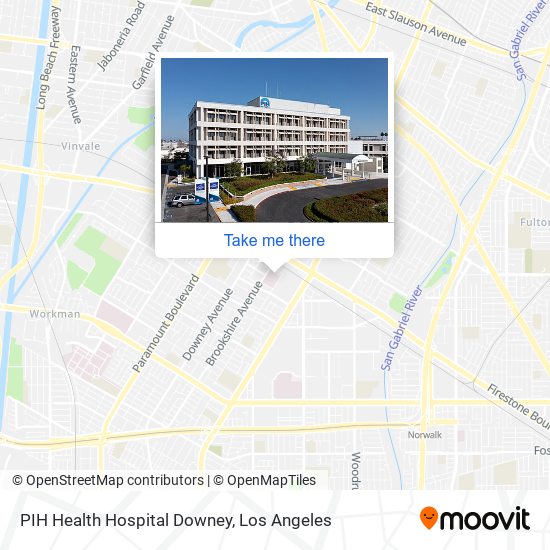 Mapa de PIH Health Hospital Downey