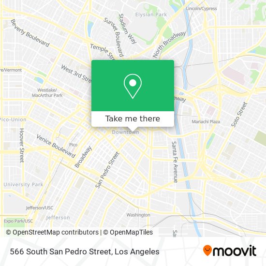 566 South San Pedro Street map
