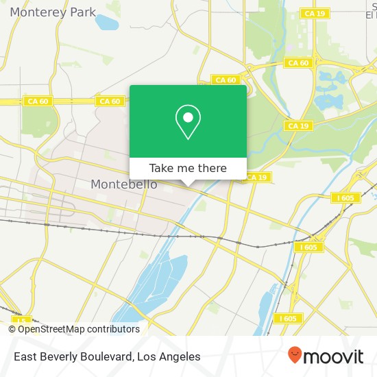 East Beverly Boulevard map
