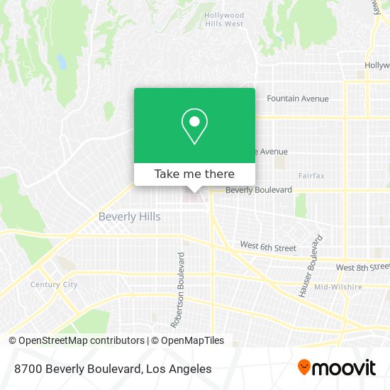 8700 Beverly Boulevard map
