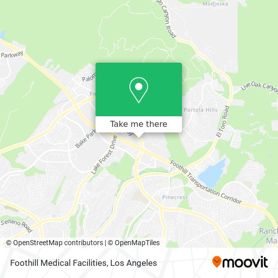 Foothill Medical Facilities map