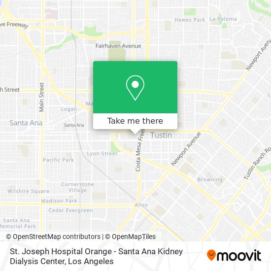 Mapa de St. Joseph Hospital Orange - Santa Ana Kidney Dialysis Center