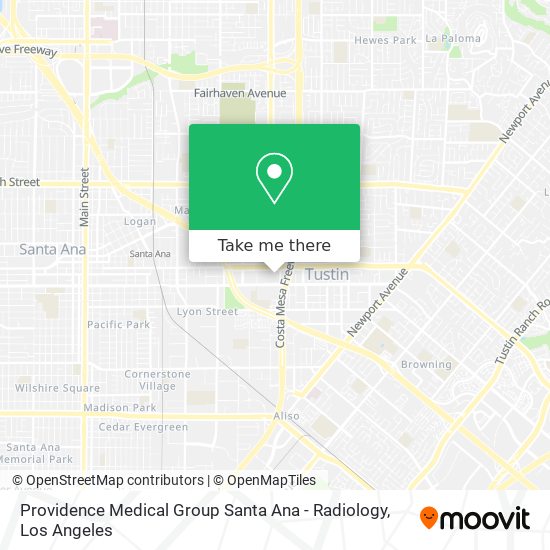 Mapa de Providence Medical Group Santa Ana - Radiology