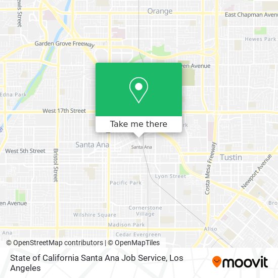 State of California Santa Ana Job Service map