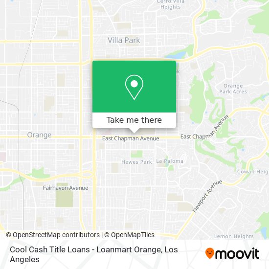 Mapa de Cool Cash Title Loans - Loanmart Orange